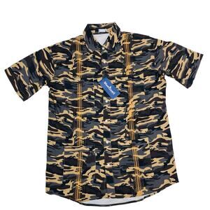 NWT Blue Quail Men's Size S West Texas Camo Guayabera